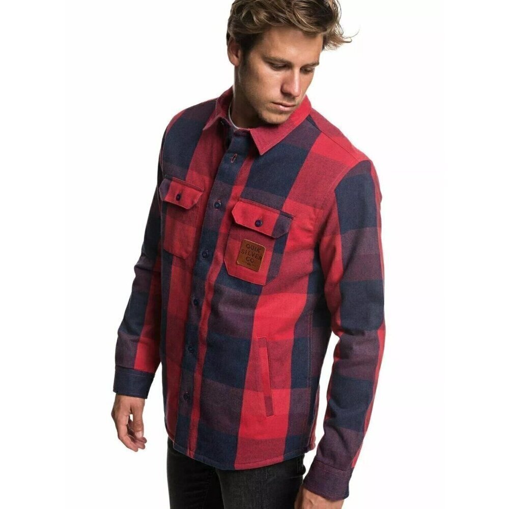 QuikSilver Men's Miho Stones GARNET SHERPA Long Sleeve Over Shirt Size M - Picture 10 of 16